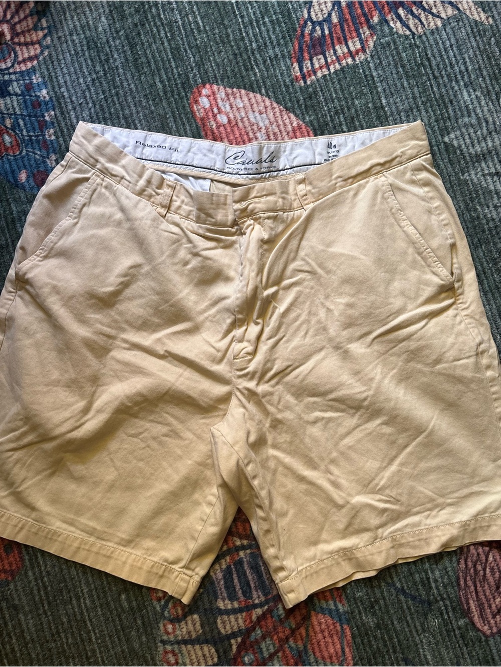 Roundtree & Yorke Light Tan Flat Front Shorts